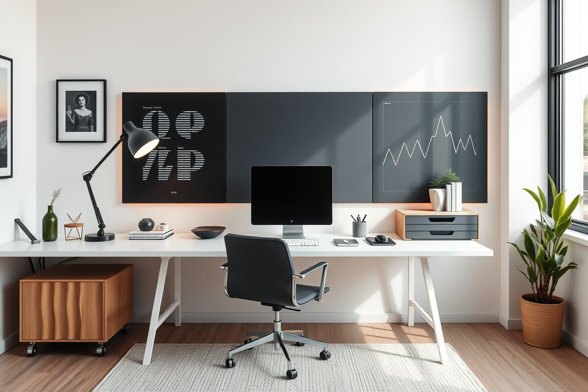 Escritório moderno e minimalista.